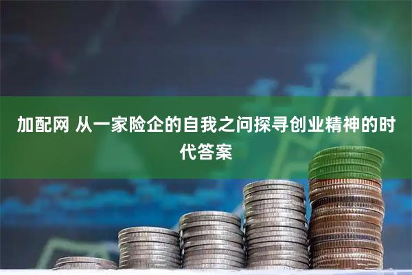 加配网 从一家险企的自我之问探寻创业精神的时代答案